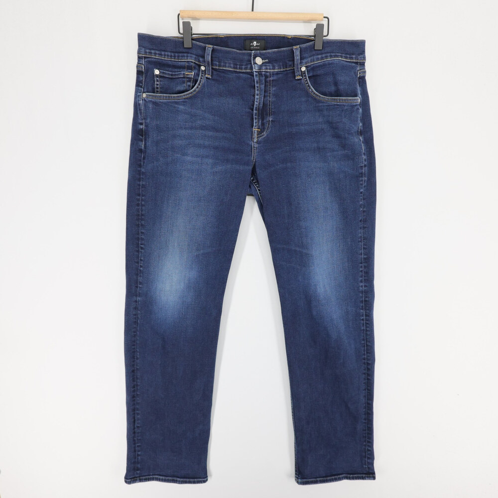 7 For All Mankind Austyn Jeans Mens 38 Blue Relaxed Straight Leg Stretch Dark